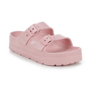 $15! Birkenstock-Inspired Platform Arch Support Slides in Blush Pink